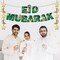 4 Pcs Eid Mubarak Banner Ramadan Decoration Muslim Party Supplies Kareem Hanging Banner for Home Eid Al Fitr Wall Decor with Moon Star Lantern Sign Bunting Backdrop Banner for Fireplace